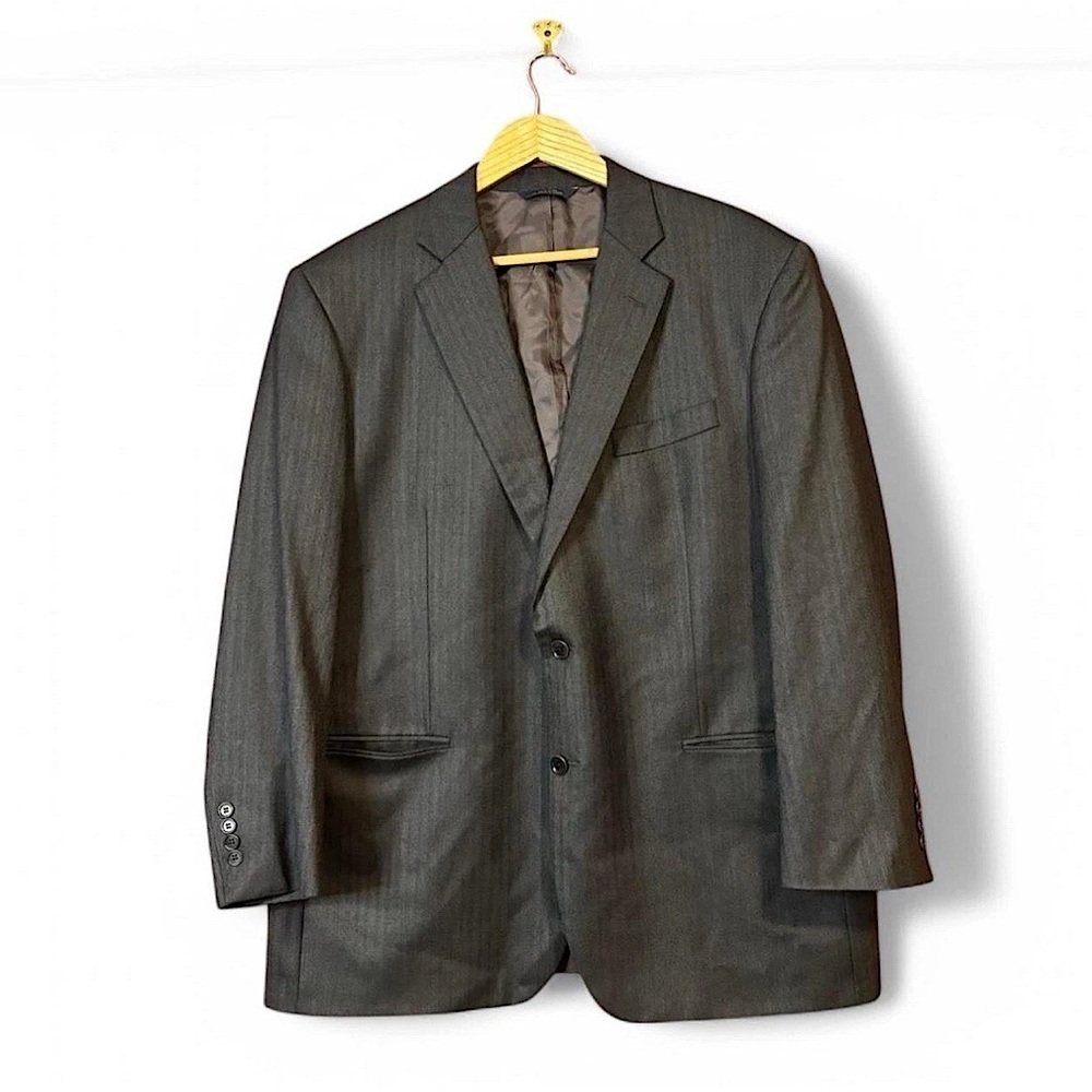 Brooks Brothers 1818 Madison 2-Piece Wool Suit 46R W41 Charcoal Gray Pinstripe